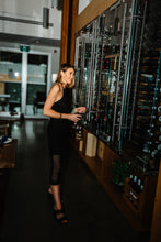 Load image into Gallery viewer, Black crochet Love dress