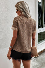 Load image into Gallery viewer, Leopard and Lace Blouse 50019