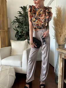 Black floral Crop 00101