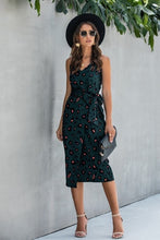 Load image into Gallery viewer, Green Leopard wrap dress 50025
