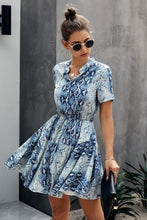 Load image into Gallery viewer, Blue Snakeprint Fun and Flirty Dress 50009