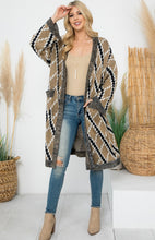 Load image into Gallery viewer, Checkered oversized cardigan