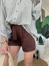 Load image into Gallery viewer, Brown Satin Short 00086