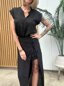 Black Linen Blouse 00025