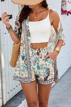 Load image into Gallery viewer, Teal floral kimono 50023