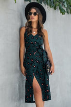Load image into Gallery viewer, Green Leopard wrap dress 50025