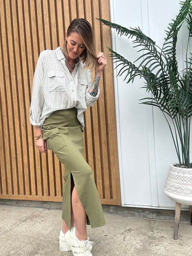 Nautical Olive blouse 00024
