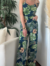 Load image into Gallery viewer, Navy Floral jumpsuit 00068