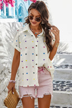 Load image into Gallery viewer, Colorful Heart Print Button-Up Shirt 50010
