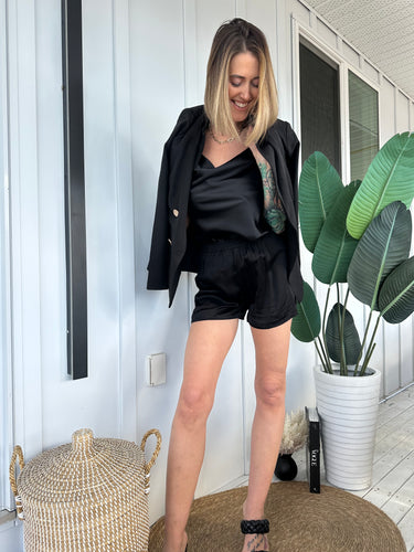 Black Satin Short 00082