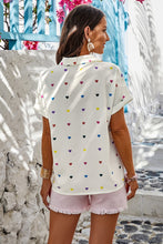 Load image into Gallery viewer, Colorful Heart Print Button-Up Shirt 50010