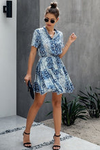 Load image into Gallery viewer, Blue Snakeprint Fun and Flirty Dress 50009
