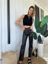 Load image into Gallery viewer, Black Faux Leather Pants 00049