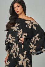 Load image into Gallery viewer, Floral crinkle off the shoulder blouse 50040