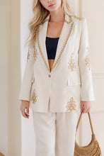 Load image into Gallery viewer, Linen Embroidered Blazer 50031