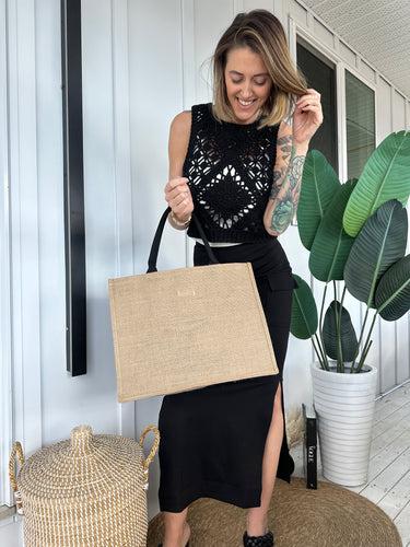 Black Crochet Tank 00098