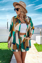 Load image into Gallery viewer, Abstract green button Down 50013