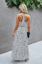 Load image into Gallery viewer, Polka dot long tie up dress 50027
