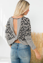 Load image into Gallery viewer, Leopard open back blouse 40084