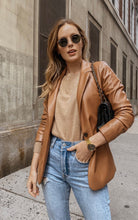 Load image into Gallery viewer, Bad Girl Leather Camel Blazer 30010