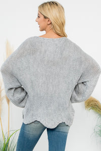 Grey Crochet Sweater 40096