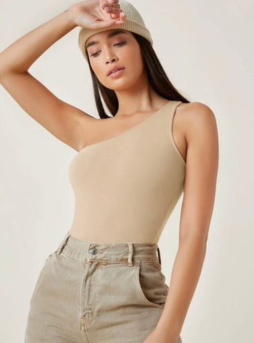 Camel one shoulder bodysuit 30002