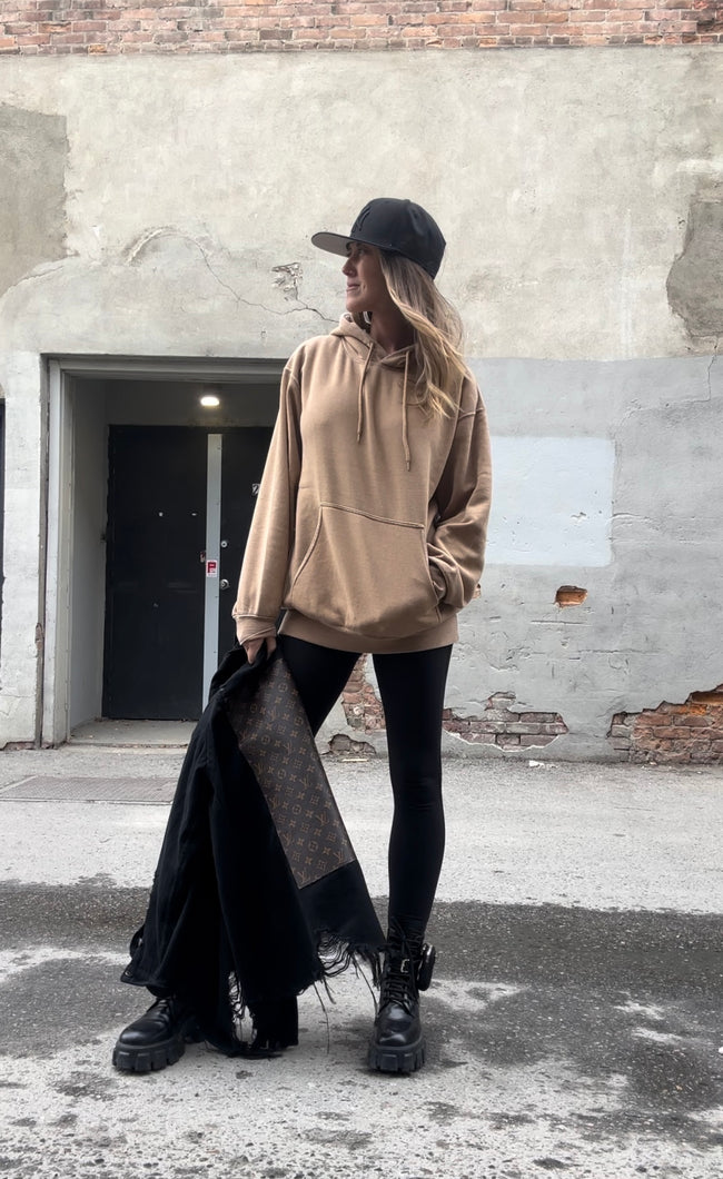 Oversized Burnout Khaki Pullover 50090