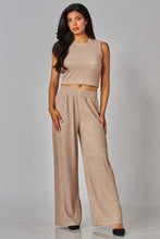 Load image into Gallery viewer, Crinkle summer pants Milk Tea 50034 - full body lifestyle