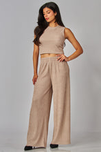 Load image into Gallery viewer, Crinkle summer pants Milk Tea 50034 - side view