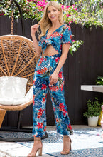 Load image into Gallery viewer, Blue Hawaiian Jumpsuit 00206