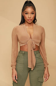 Wrapped up khaki Top 00048