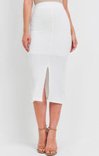 Load image into Gallery viewer, Ribbed White Midi Skirt 001142