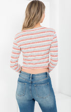 Load image into Gallery viewer, Crops for daze red stripe Cardi 30063