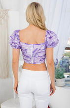 Load image into Gallery viewer, Palm Lavender Crop top 00116